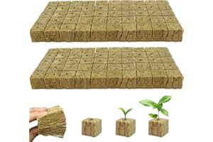Nuyoah Steinwolle Anzucht Würfel Hydroponik Rockwool Cube Steinwollwürfel 2.5x2.5x2.5cm 100Stk Rockwools Grow Cubes Pflanzen Hydroponic Steinwolle für Bodenlose Anzucht Stecklinge Klonpflanzen