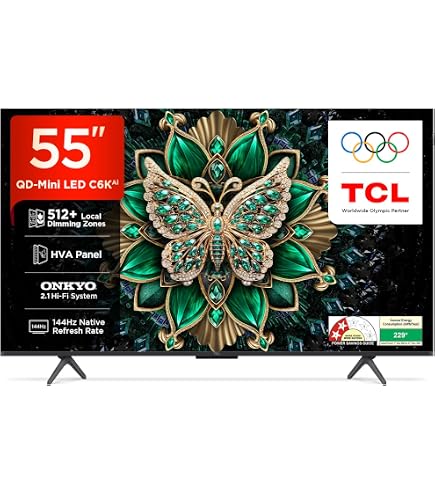 TCL 65-Inch LED 4K UHD Smart TV (65P6K, 2025 Model) | Google TV