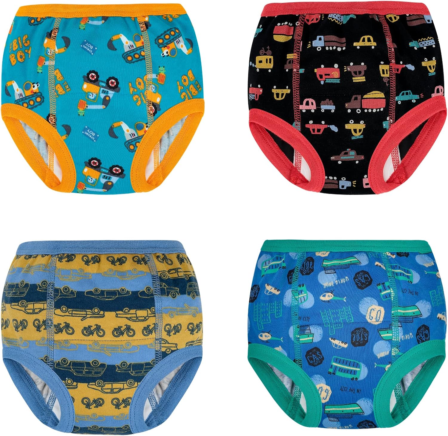 FLYISH DIRECT Pantalones de Entrenamiento para IR al baño para bebés para Entrenamiento para IR al baño, Pantalones de Entrenamiento para niños con Estructura de 6 Capas, Suaves y cómodos, Coche
