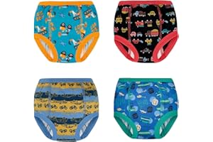 FLYISH DIRECT Culotte Apprentissage Propreté Fille, Culotte d'apprentissage Lavable, Doux et absorbant, Tissus à 6 épaisseurs 100% Coton, 4 Paquets, Voiture, 7 ans