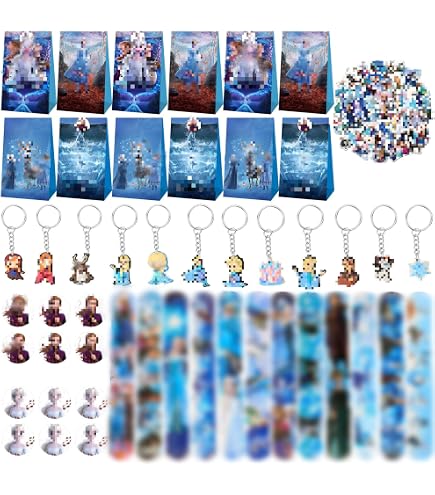 196-teiliges Schneeflocken-Mitgebsel-Set Für Kinderpartys | Mit Stiften, Stickern & Geschenktüten | Winter- & Prinzessinnen-Party