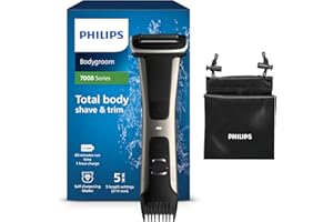 Philips BG7025/15 Bodygroom 7000 Depilatore Corpo da Uomo, Wet&Dry, Pettini Regolabili 3-11 mm, Testina 4D, Autonomia fino a 80 min
