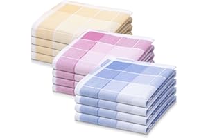 JEMIDI 12x Mouchoir en tissu – Lot de 12 mouchoirs 30 x 30 cm réutilisables en coton – Lavables en machine et compatibles avec sèche linge