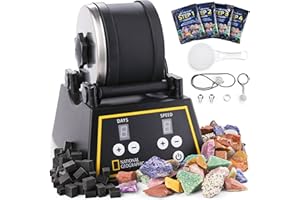 Blue Marble National Geographic – Tonneau de Polissage de Pierres Professionnel – Kit Complet avec Tonneau de 907 g, Pierres, Poudres Abrasives et Mousse GemFoam, Kit Scientifique Éducatif STEM