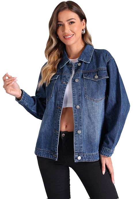 Chaquetas Vaqueras De Mujer Allegra K Chaqueta De Mezclilla Lavada