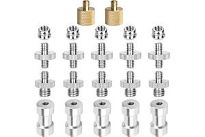 22 szt. ChromLives adapter śrubowy do aparatu 1/4 do 1/4 śruba 1/4 do 3/8 adapter do statywu śruba adapter konwerter mosiężna śruba adapter czop zestaw do montażu na statywie kulowej lampa błyskowa, zestaw combo