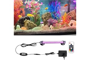 GOESWELL Aquarium Licht LED RGB Fernbedienung: Wasserdichte licht Aquarium lampe LED RGB COB Fisch Tank LED Beleuchtung mit Fernbedienung 360° Fernsteuerung bis 20m Mehrfarbig gleichmäßige Helligkeit(20cm)
