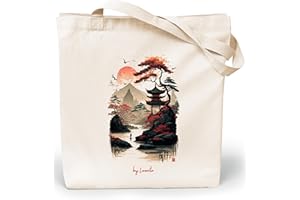 Loxato Bolsa Tela Tote Bag - Bolsos Bandolera Mujer - Bolsas de Algodón Natural 100% Reutilizables - Extra Ancho 8cm Asas Largas 70cm 220 gr/m2 - Bolsas de Tela Bonitas