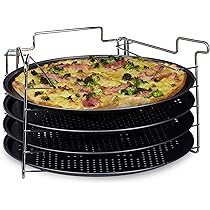 Set 10 Teglie Pizza Relaxdays ∅32cm - Antiaderente In Acciaio Al Carbonio, Per Forno - Foto 5