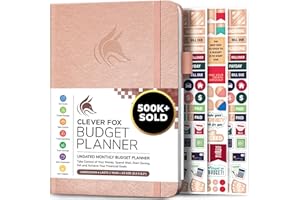 Planificador de presupuesto Clever Fox - Cuaderno de seguimiento de gastos. Diario de presupuesto mensual, planificador de finanzas y libro de cuentas para tomar el control de su dinero - Oro rosa