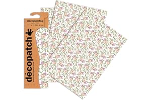 Décopatch Papier No. 739 (pink weiß violett Streublümchen, 395 x 298 mm) 3er Pack
