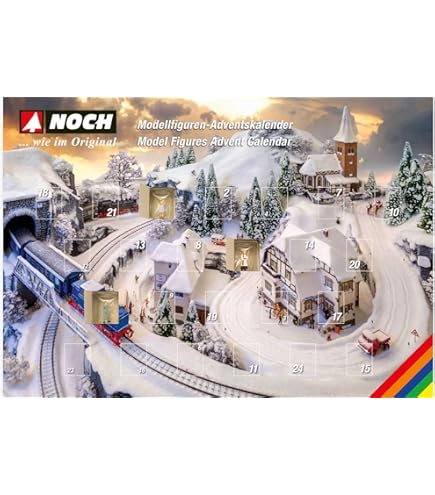 Calendrier De L'Avent Faller - 24 Figurines Miniatures Peintes à La Main - Échelle HO - Pour Maquettes De Train - 2