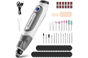 Multifunktionswerkzeug Akku Rotationswerkzeug Gravur Gerät Mini Schleifer: DEKOPRO 3.6V 70 Zubehör Set mit LED Licht 3 Gang Gravierstift - für Schneiden, Bohren, Polieren, Reinigen, Gravieren, Gelb