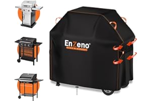 Enzeno Cubierta para Barbacoa Resistente a la Intemperie, 120 x 61 x 120 cm, Cubierta Protectora a Prueba de Polvo para Weber, Brinkmann, Char Broil – Negro..
