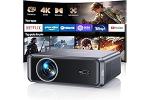 ‎IWIMIUS Smart Beamer 4K mit Official Netflix, Dolby Audio, 1000 ANSI Beamer 4K Heimkino Unterstützt Auto Focus/6D Trapezkorrektur, WiFi 6/Bluetooth Full HD 1080P Projektor Outdoor Garten für Android/iPhone