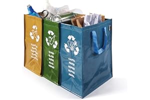 Perfetto conteneur de recyclage, à 3 compartiments, 22 + 26 + 20 x 35 x 49 cm