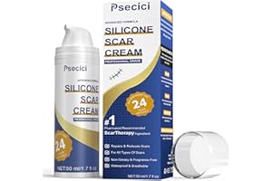 Psecici Scar Cream, Silicone Scar Gel,Scar Cream for Surgical Scars,Burn,Acne,Stretch Mark,Keloid Bump,C Section Scars