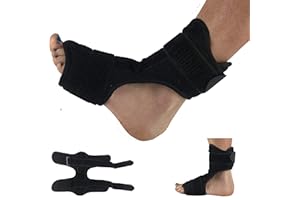 gr8ful® Night Splint Foot Brace for Plantar Fasciitis | Heel Pain, Burtis, Achilles Tendonitis, Heel Spur | Adjustable Foot Drop Support Dorsal Orthotic Ankle Strap | Men or Women | One Size | Black