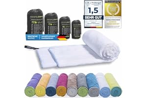 Toalla deportiva de mochila de microfibra LightDry para hombres y mujeres Toalla de viaje de secado extremadamente rápido Toallas deportiva de playa y de baño Absorbente, ligera y antibacteriana (120 x 60 cm, Blanco)