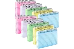 PALUDO 500 Sztuk Kolorowych Kart Indeksowych z Linią, 5 Kolorów Kart Indeksowych 125 x 75mm, Kolorowy Notatnik na Spirali z Przezroczystą Okładką, do Szkoły, Biura, Notatki, Nauka Słówek