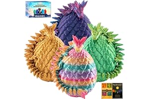 Mydethun 3D Printed Dragon Dragon Toys Articulated with 27 Joints, for Teen Boys, Collectible Fidget Desk & Shelf Decor, 4 Mystery Eggs for Classroom Rewards