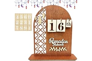 ‎SEASBOES Seasboes Ramadan Kalender, Ramadan Deko, Ramadankalender Kinder, Eid Mubarak Adventskalender, Ramadan Dekoration aus Holz, DIY Ramadan Dekoration 30 Tage Countdown