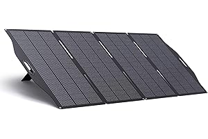 400W Pannello Solare Pieghevole ETFE con Connettore MC-4, BigBlue Caricabatterie Solare Portatile(51,3V/7,8A) IP68 con Supporto per Generatore Portatile Giardino, Balcone, Campeggio
