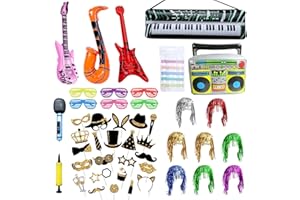 BCUUOZEEING 65 Stück Party Deko Foto Requisiten, Fotobox Accessoires, Foto Requisiten Party Zubehör für Hochzeit, Halloween, Weihnachten, Tischdeko Geburtstag, Karneval, Silvester Deko