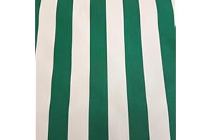 STOFF-KOLLEKTION Fabric Sold by the Metre Awning Fabric Block Stripes Green White Stripes UV Resistant Privacy Screen
