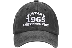 Starvortex Czapka z daszkiem w stylu vintage, prezenty 60/70/80 urodziny mężczyzna, prezenty urodzone w latach 1965/1955/1945, oryginalne pomysły na prezenty dla taty, wujka, dziadka (ciemnoszary)