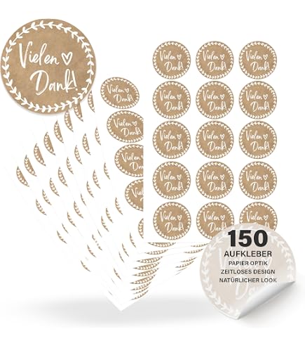 325x Dankeschön-Aufkleber – Matte Blütenblatt-E Produktbild-Vorschau 3