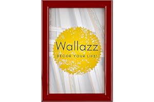 WALLAZZ Cornice portafoto in legno da parete Made in Italy | Cornice foto ideale per quadri camera da letto, poster da parete, portafoto e stampe. Cornice a giorno 20x30 cm, colore rosso