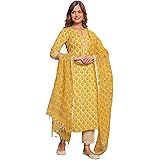 Alvami Women Printed Straight Kurta and Pant Set with Dupatta