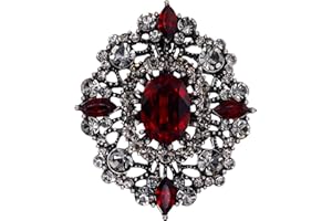 EVER FAITH Broche de Diamantes Vintage para Mujer, Accesorio de Diamantes de imitación de Cristal Ovalado, decoración de Ropa