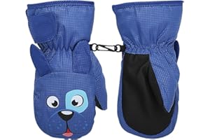 MoKo Guantes de Esquí para Niños, Guantes Impermeables de Térmicos Calientesa Prueba de Viento de Invierno para Clima Frío para Esquí, Ciclismo, Actividades al Aire Libre para 1-3 Años