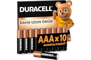 Duracell AAA Alkalin İnce Kalem Pil (10’lu paket) 1,5 V LR03/MN2400
