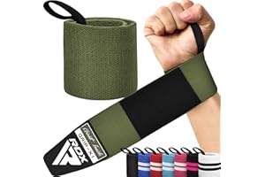 RDX Fasce Polsi Sollevamento Pesi Cinghie Passante Pollice, Approvato da IPL e USPA, Polsini Palestra Supporto Polso Wrist Wraps Polsiera Allenamento, Powerlifting, Bodybuilding, Fitness, Uomo Donna