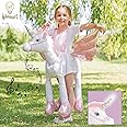 amscan RUNI-LS Child Girls Ride On Unicorn Lights and Sound Jumpsuit Boys Halloween Fancy Dress Costume Age: 3-8 Years