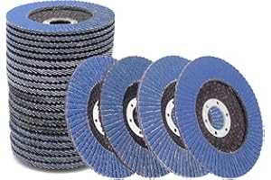 Yuhtech 20 PCS Discos de Láminas 115mm, Grano 40 60 80 120, Disco de Amolar para Amoladora Angular para Amolar Metal Madera