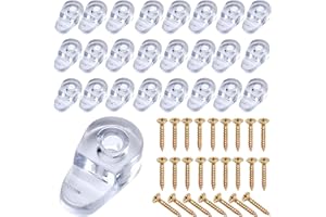 UZYXC 25 sujetadores de vidrio plástico transparentes - Para puertas de armarios, espejos de baño y caravanas, fijación segura y estética.