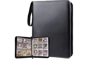 Samlarkortalbum, Samlaralbum 900 Kort, 50 Sidor, Svart | Vattentät PU Samlaralbum med dragkedja, Bärbara Samlarkort, Mapp för TCG, MTG, Fotbollskort, Fotokort