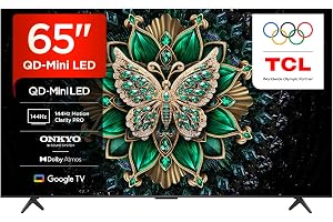 TCL C6K 65-tums 4K QD Mini-LED Smart Google TV (2025), Dolby Vision IQ, Dolby Atmos, 144Hz, HDMI 2.1, Wi-Fi