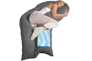 ‎TRAUMREITER Traumreiter Seitenschläferkissen Visco XL langes Wendekissen Memory Foam [orthopädisch] + Watte Seite | Schwangerschaftskissen zum Schlafen, Stillkissen Kissen, Komfortkissen mit Bezug Grau Deluxe