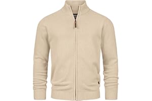 Indicode Herren INLut Strickjacke mit Stehkragen und Reißverschluss | Cardigan Feinstrickjacke für Männer