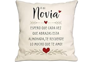 Bommex Regalo de Novia de Novio Espero Que Cada Vez Que Abraces Este Cojin Te Recuerde Cuanto Te Quiero Funda de Cojin Regalo de Novia para Cumpleaños San Valentin Aniversario Navidad(Novia)