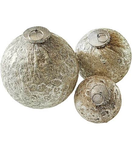 Loberon Weihnachtskugeln 6er Set - Mundgeblasener Christbaumschmuck Rot/silber