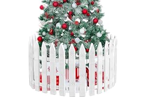 URATOT Dicker Kunststoff-Lattenzaun für Weihnachtsbaum, Mini-Zaun, Dekoration für Weihnachten, Hochzeit, Party, Gartenhaus, 15-teilig, 30 cm, Weiß