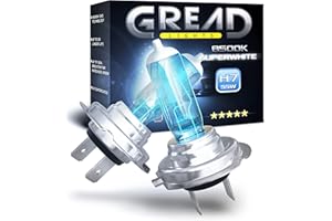 Gread - Lampe halogène H7 55W pour voitures, Apparence au xénon, 8500k super blanc, 2 pièces