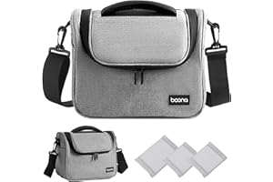 Linpr Bolsa Funda para Cámara Reflex/DSLR Impermeable - Bandolera o Mochila Fotografía Profesional, Compatible con Nikon, Canon EOS, Sony Alpha | Estuche Protector Ajustable con Porta (Gris, Medio)