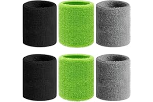 ‎VIKY VIKY 6 Stück Schweißband Handgelenk,Fitness Schweissband,Jungen & Mädchen Schweißbänder Handgelenk,Absorbierende Schweißband Kinder, Baumwoll Schweißband Arm für Fußball,Basketball und Tennis Sport